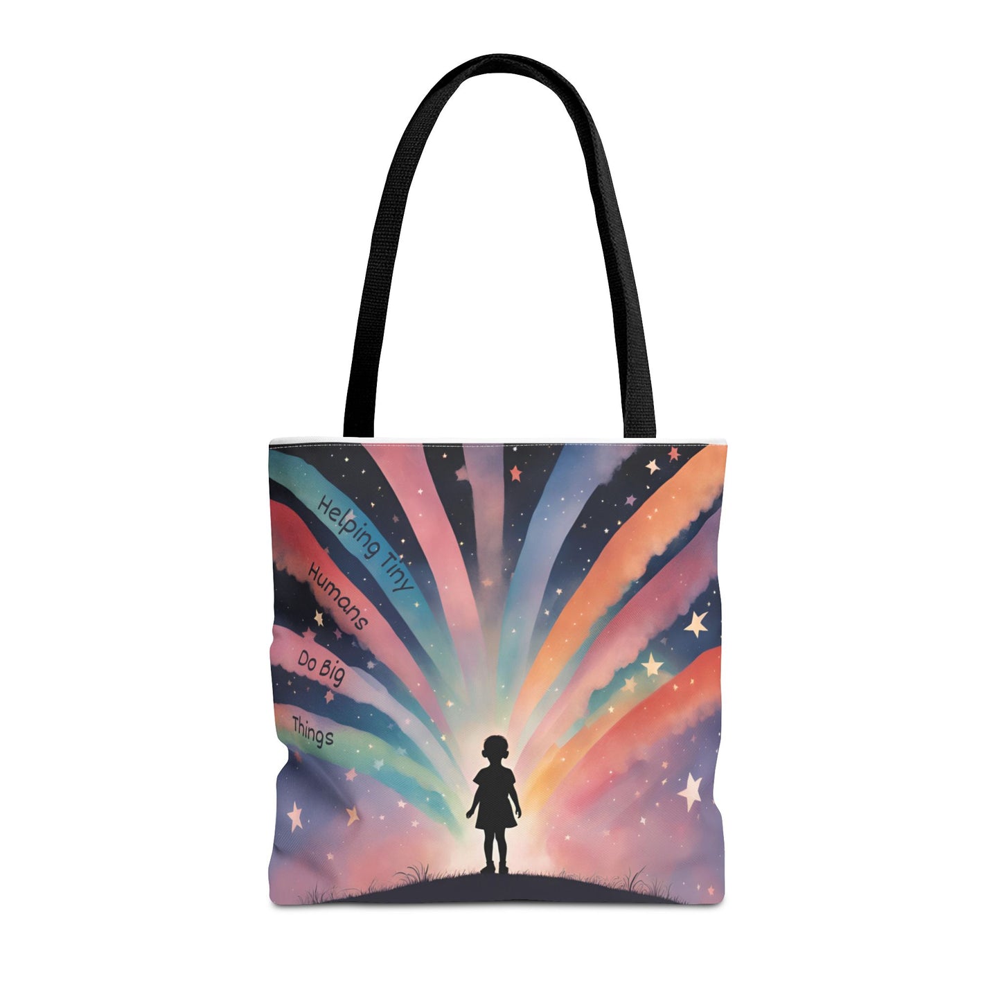 Helping Tiny Humans Do Big Things Tote - Inspiring Kids to Reach for the Stars