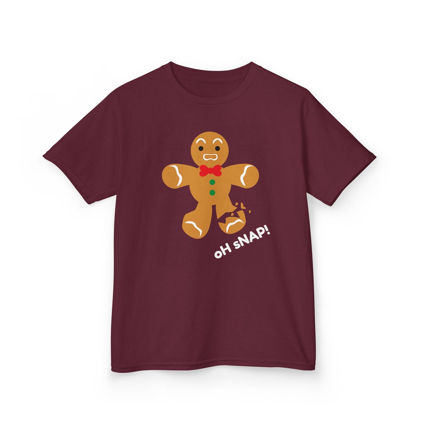Oh Snap! Broken Gingerbread boy Kids Tee - Funny Holiday Shirt for Christmas and Gingerbread Fans
