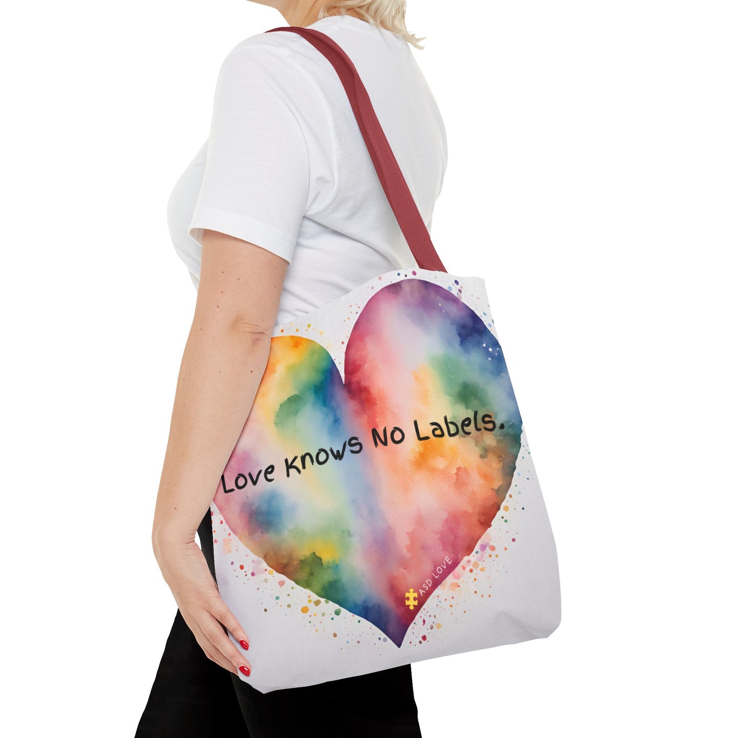 Love Knows No Labels - Big Heart Tote Bag - Show Your True Colors
