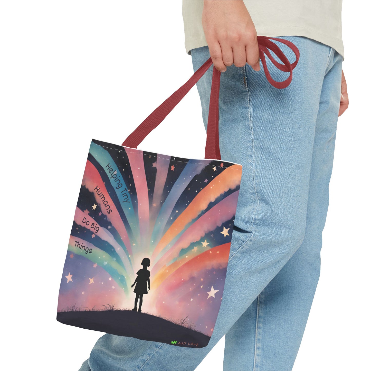 Helping Tiny Humans Do Big Things Tote - Inspiring Kids to Reach for the Stars