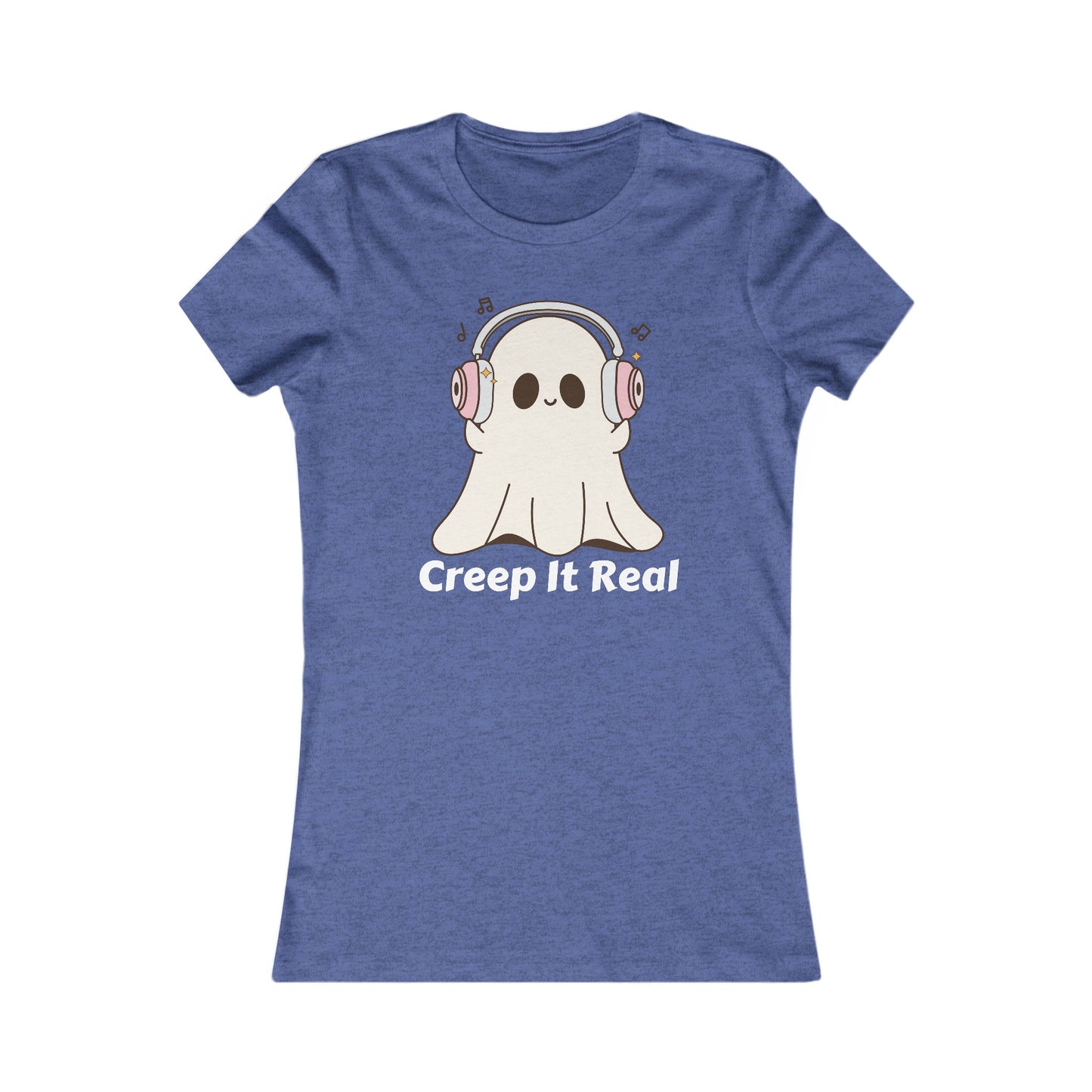 Creep It Real (WF) - Fun Ghost Halloween Tee - Ghost with Headphones