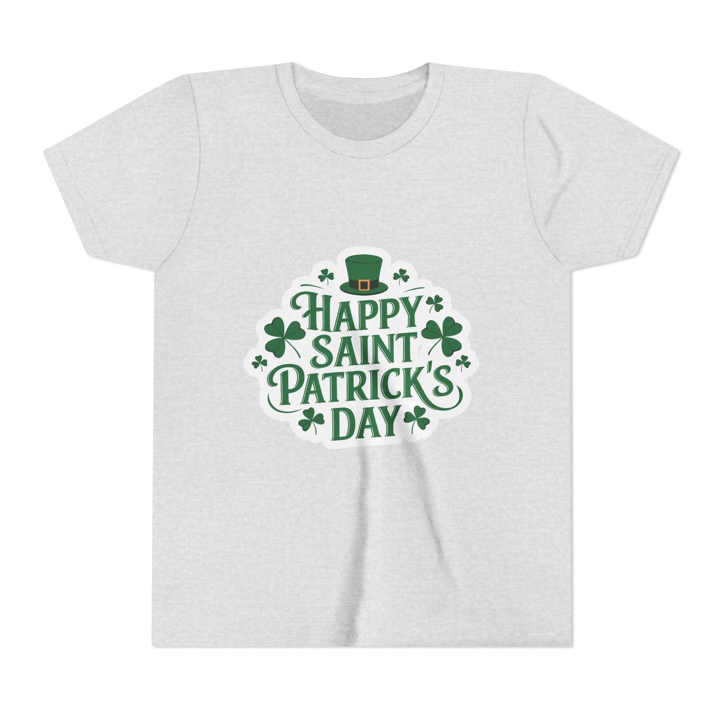 Happy Saint Patrick's Day Youth Tee | Shamrocks, Leprechaun Hat