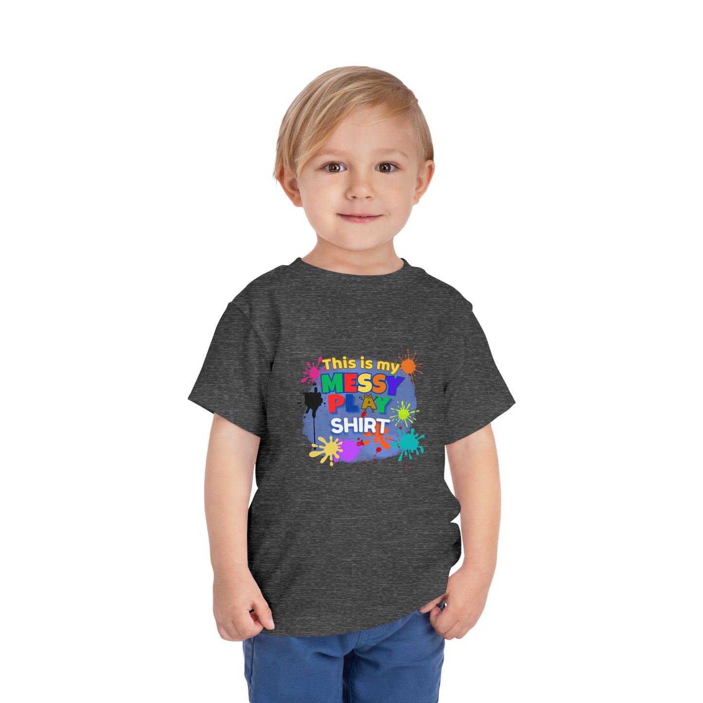 Messy Play Paint Splatter Toddler Tee | "This is my messy play shirt"