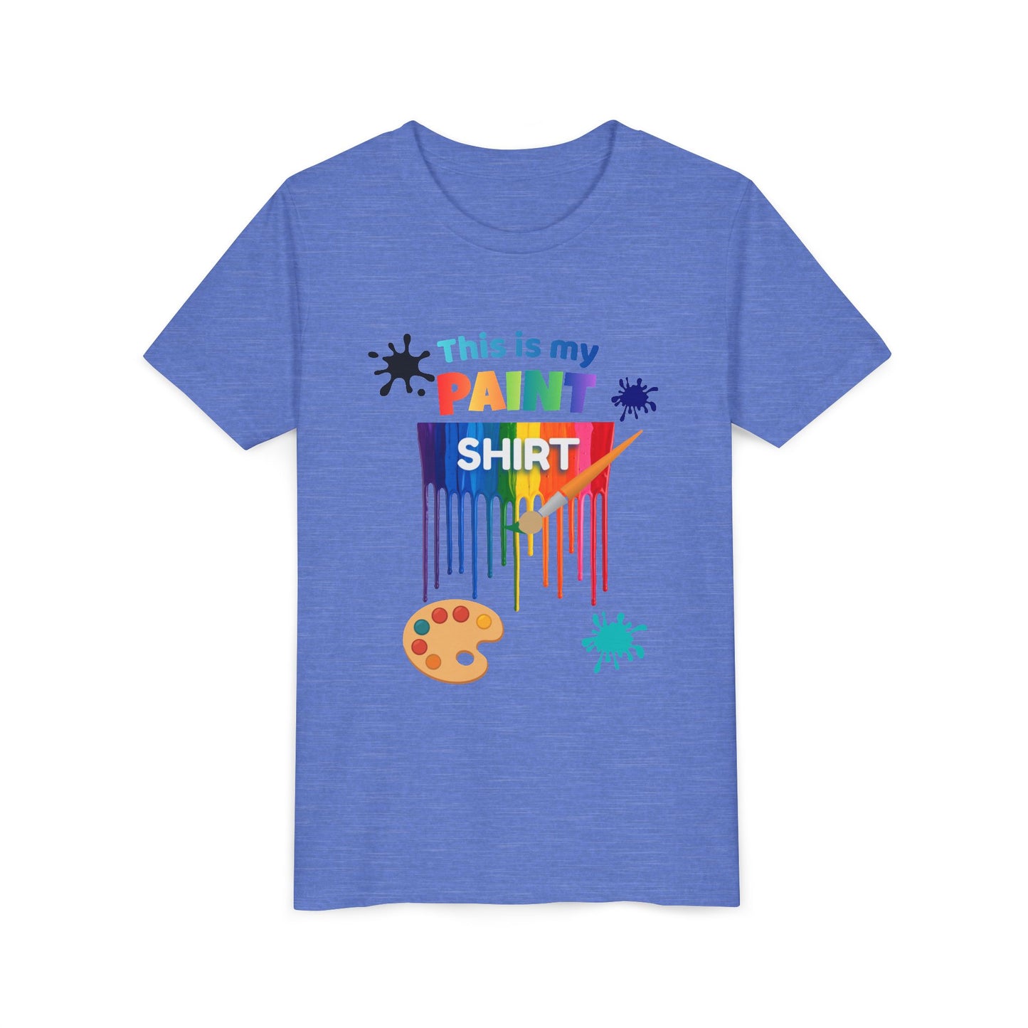 This Is My Paint Shirt Youth Tee | Rainbow Paint Drip Art Palette