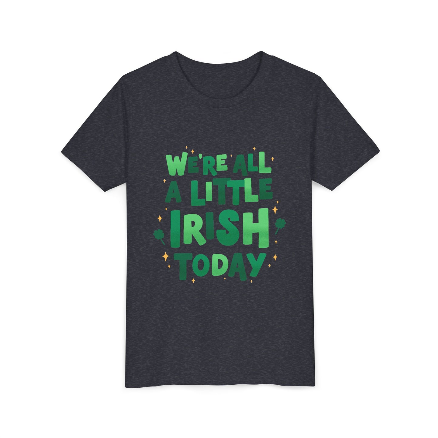 We are All A Little Irish Today Youth Tee | St. Patricks Day Shamrock Shirt
