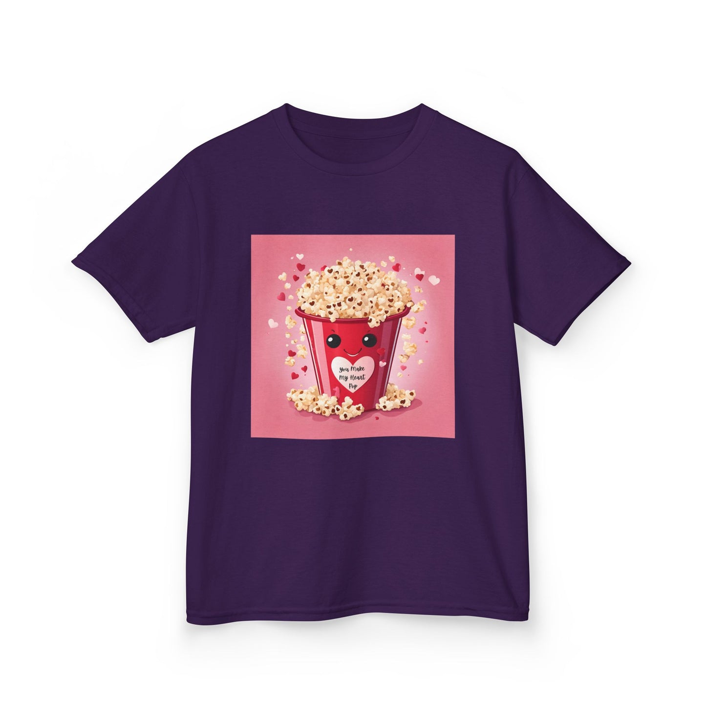 You Make My Heart Pop - Smiling Popcorn Valentine Kids Tee