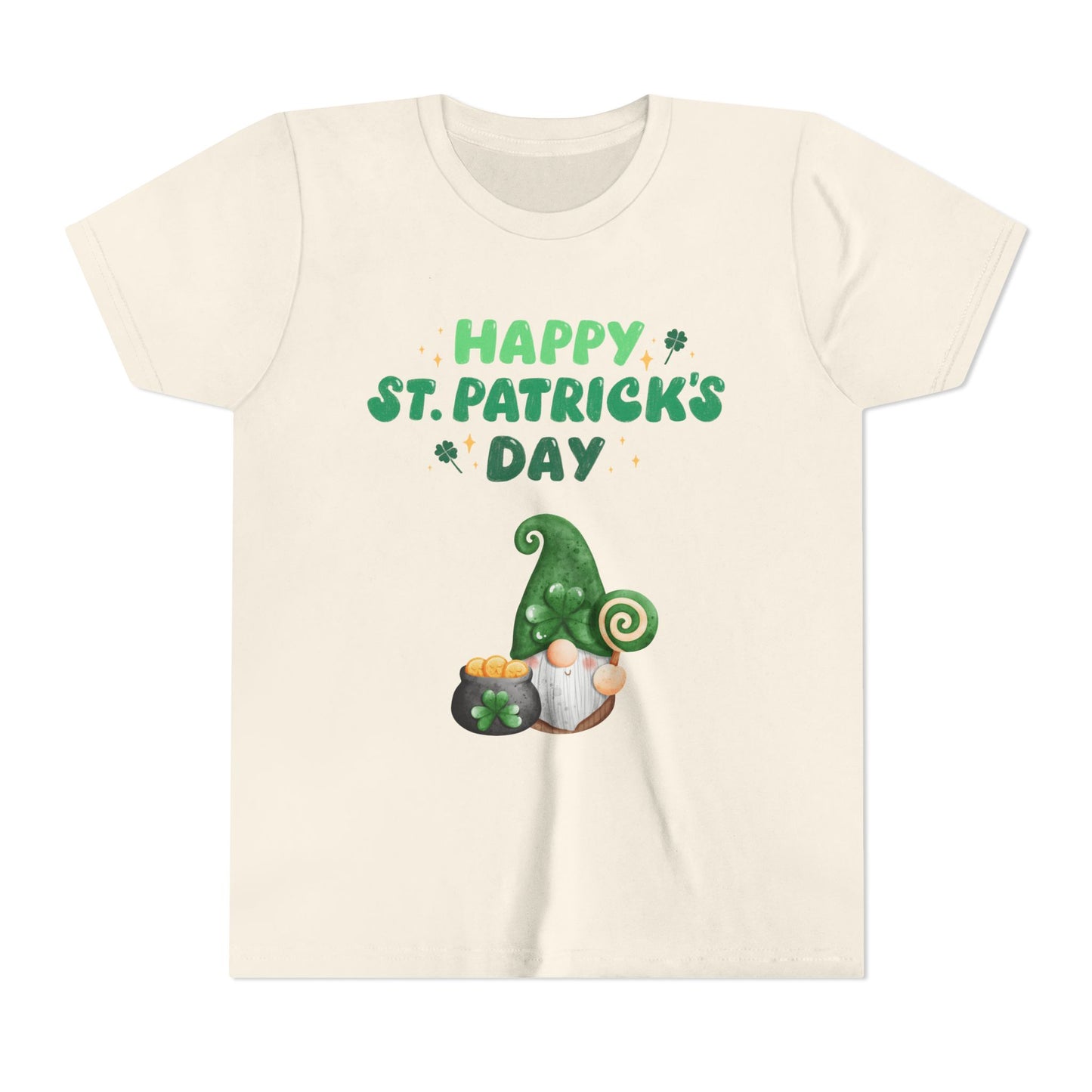 Happy St. Patrick's Day Gnome Youth Tee | Shamrock, Pot of Gold