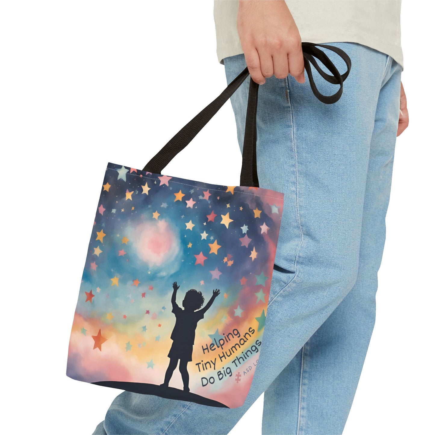Helping Tiny Humans Do Big Things Tote - Inspiring Kids to Reach for the Stars