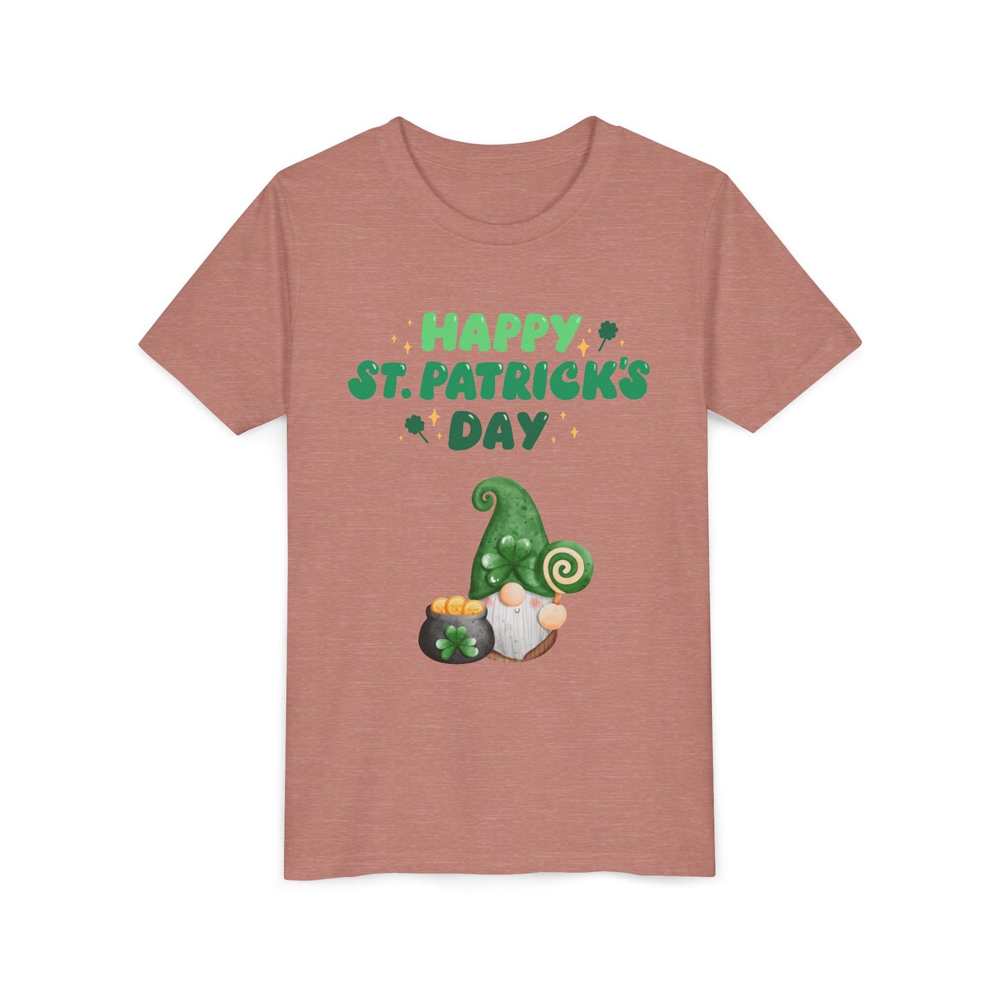 Happy St. Patrick's Day Gnome Youth Tee | Shamrock, Pot of Gold