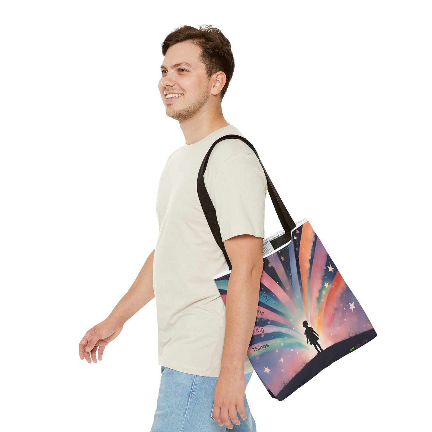 Helping Tiny Humans Do Big Things Tote - Inspiring Kids to Reach for the Stars