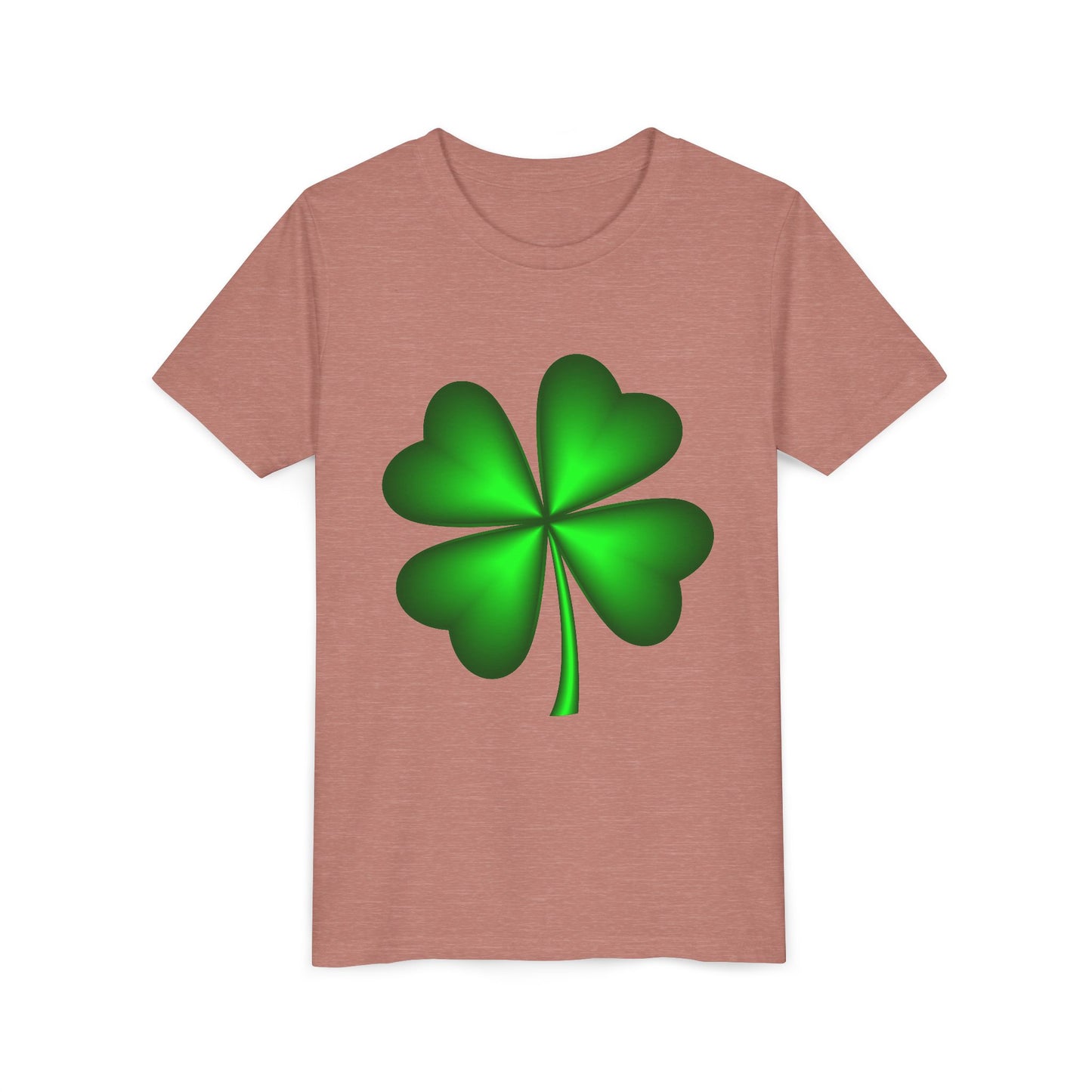 Green Four-Leaf Clover Youth Tee | St. Patrick's Day Shamrock Shirt