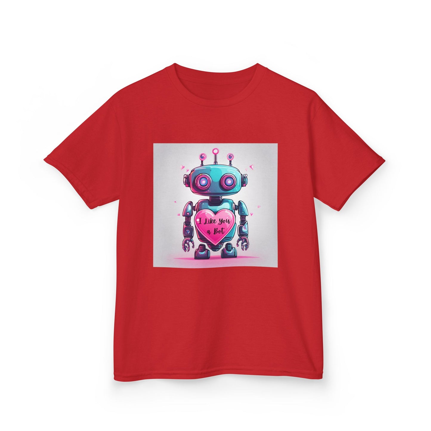 I Like You a Bot - Blue Robot Valentine's Kids Tee
