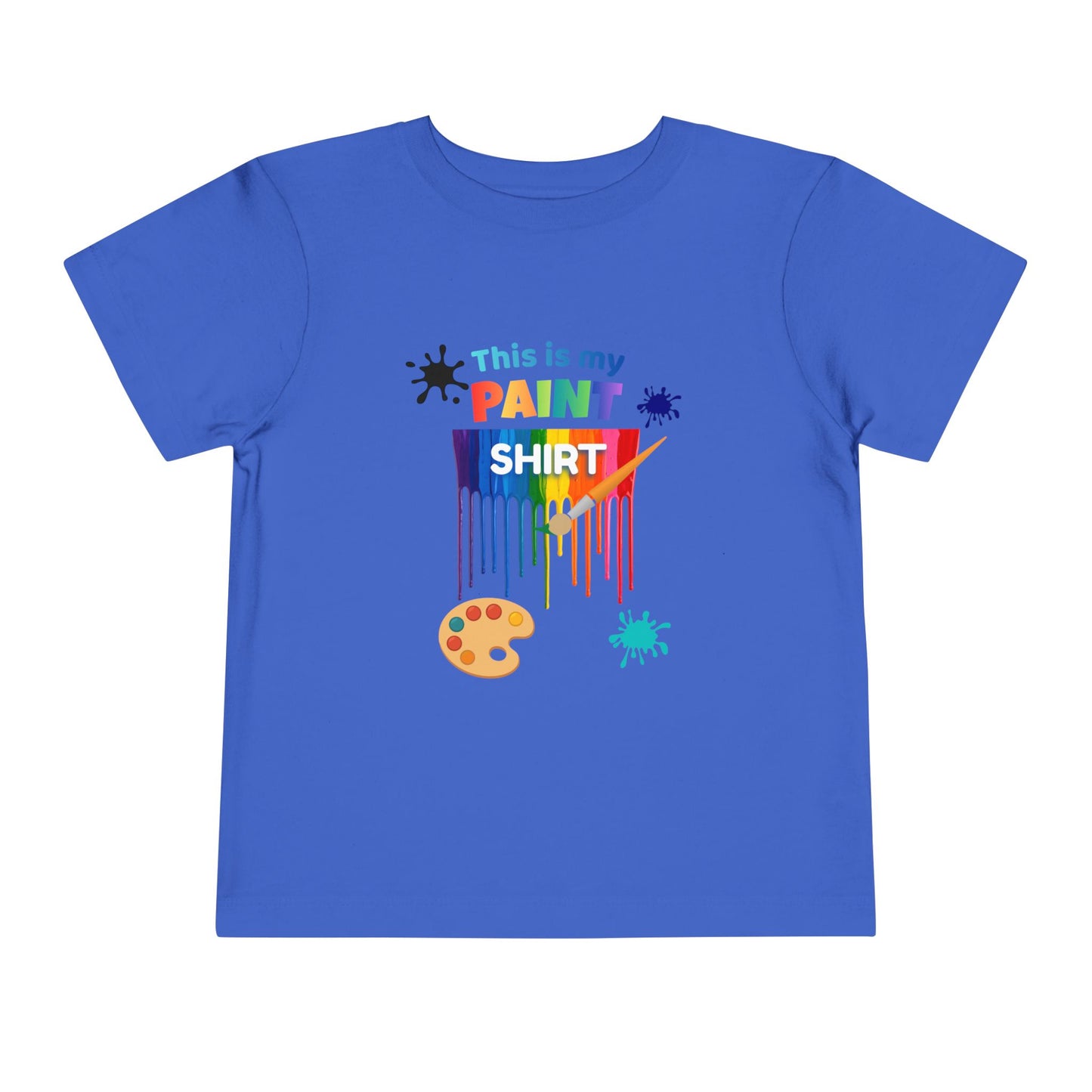 This Is My Paint Shirt Toddler Tee | Colorful Paint Palette Drips, Art Splash Design