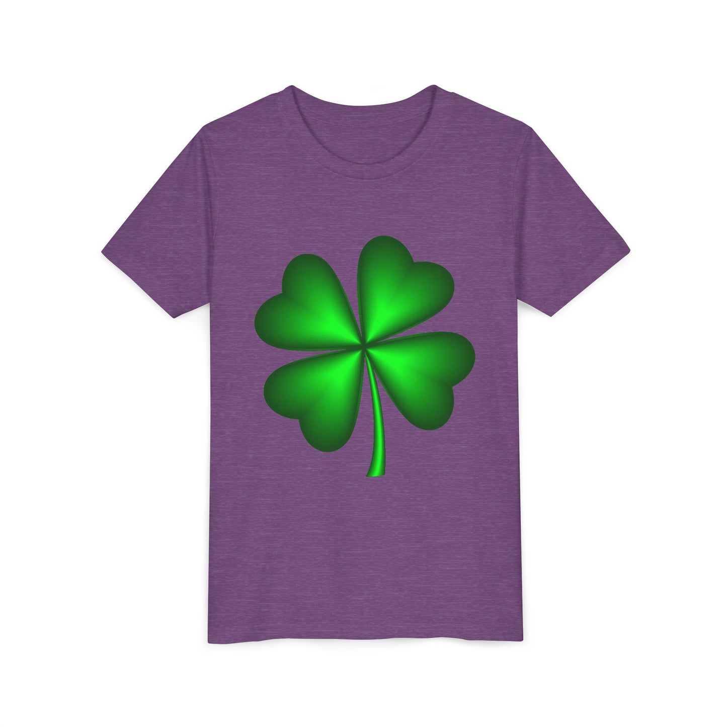 Green Four-Leaf Clover Youth Tee | St. Patrick's Day Shamrock Shirt