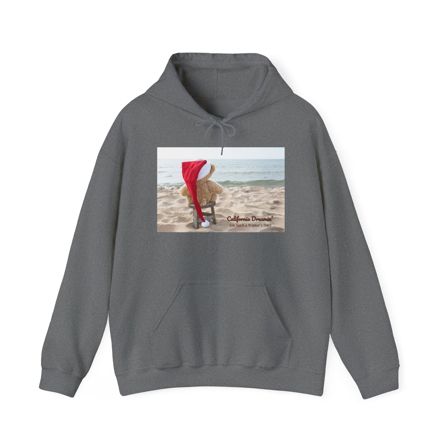 California Christmas Hoodie | Santa Bear on the Beach | Cozy Winter Hoodie | Funny Holiday Sweatshirt | West Coast Xmas Gift