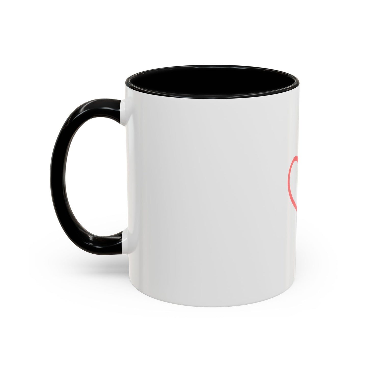 P.S. I Hope You Feel Beautiful Today - Accent Coffee Mug | Inspirational Ceramic Cup with Color Handle (11, 15oz) - Red Heart