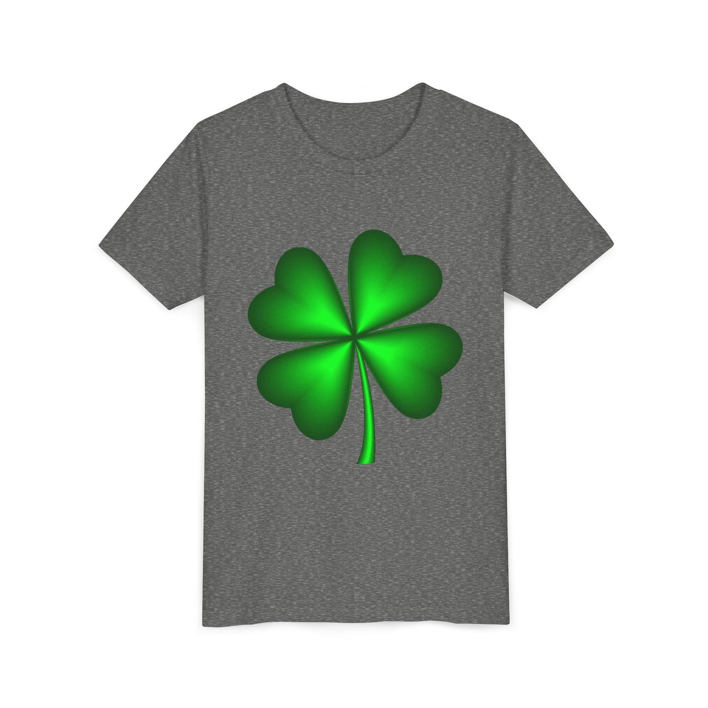 Green Four-Leaf Clover Youth Tee | St. Patrick's Day Shamrock Shirt
