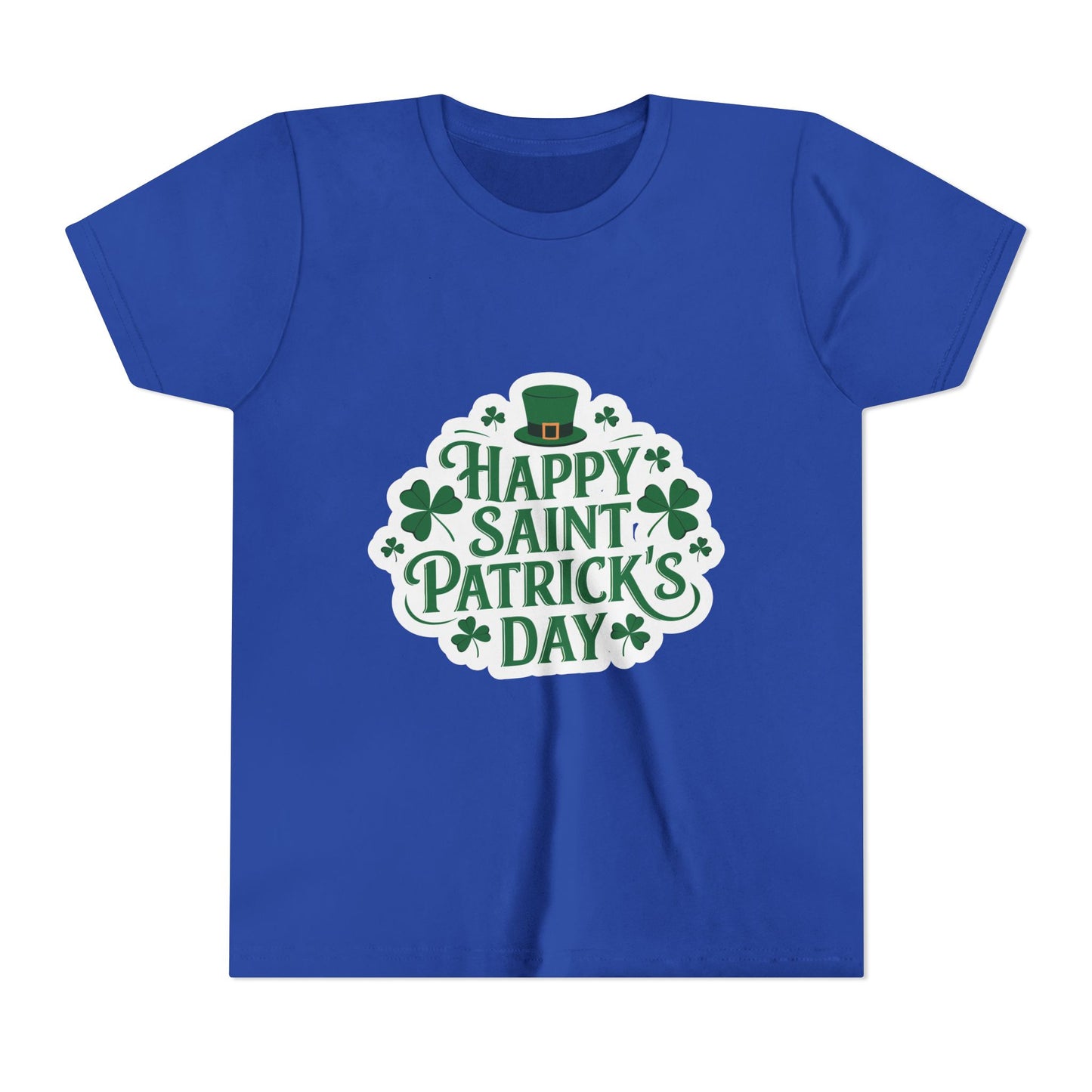 Happy Saint Patrick's Day Youth Tee | Shamrocks, Leprechaun Hat
