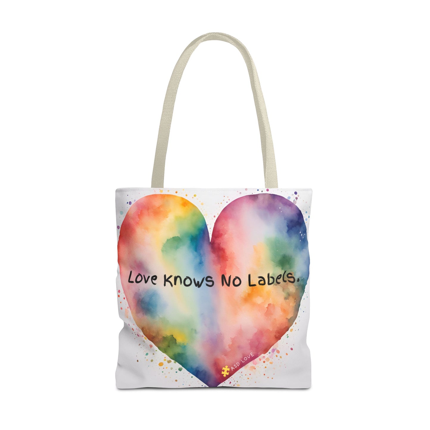 Love Knows No Labels - Big Heart Tote Bag - Show Your True Colors