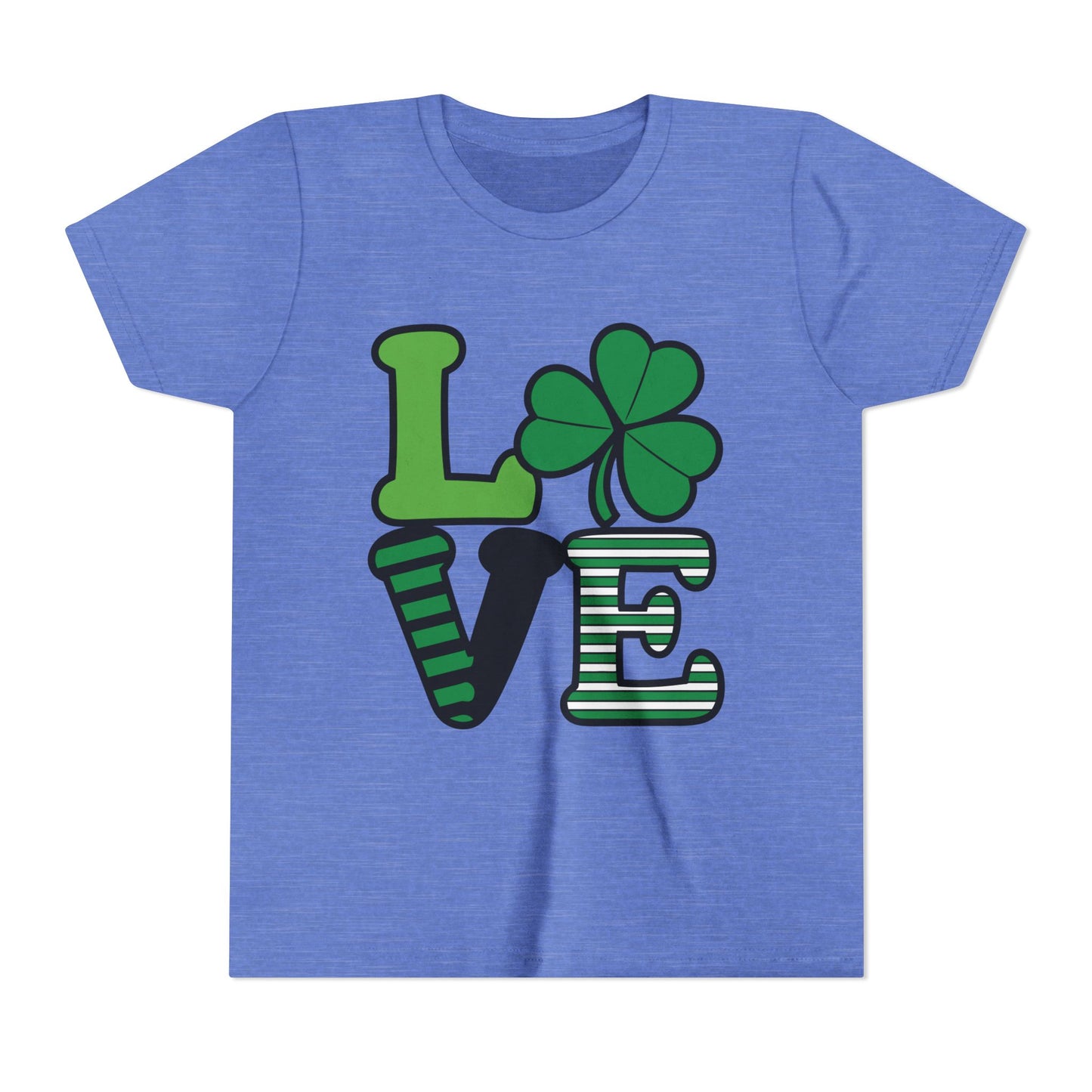 LOVE Shamrock Youth Tee | St. Patrick's Day Clover Graphic