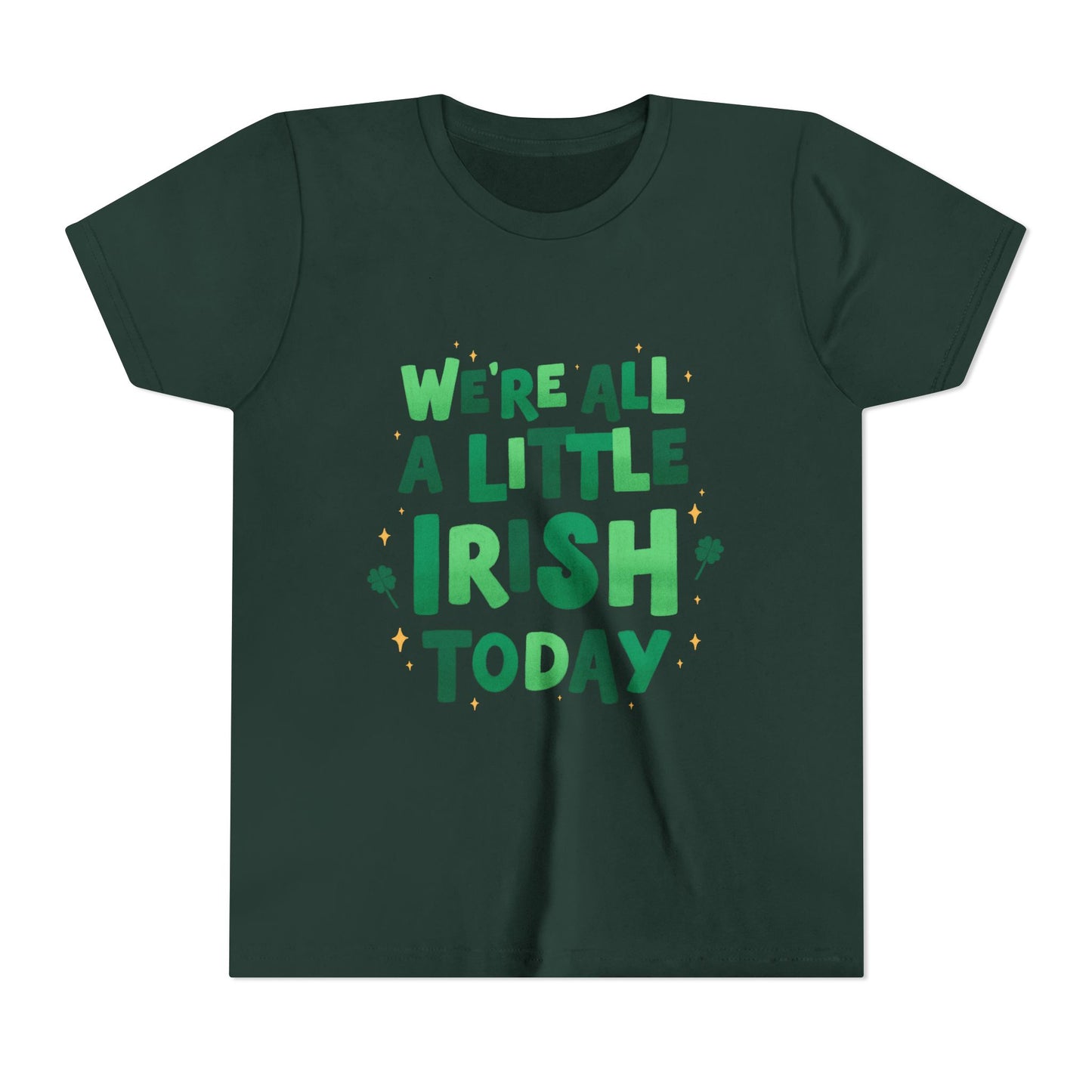 We are All A Little Irish Today Youth Tee | St. Patricks Day Shamrock Shirt