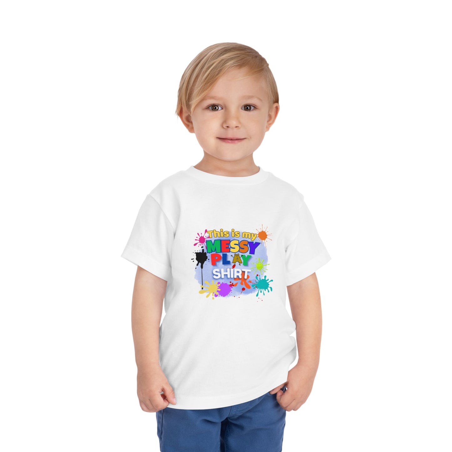 Messy Play Paint Splatter Toddler Tee | "This is my messy play shirt"