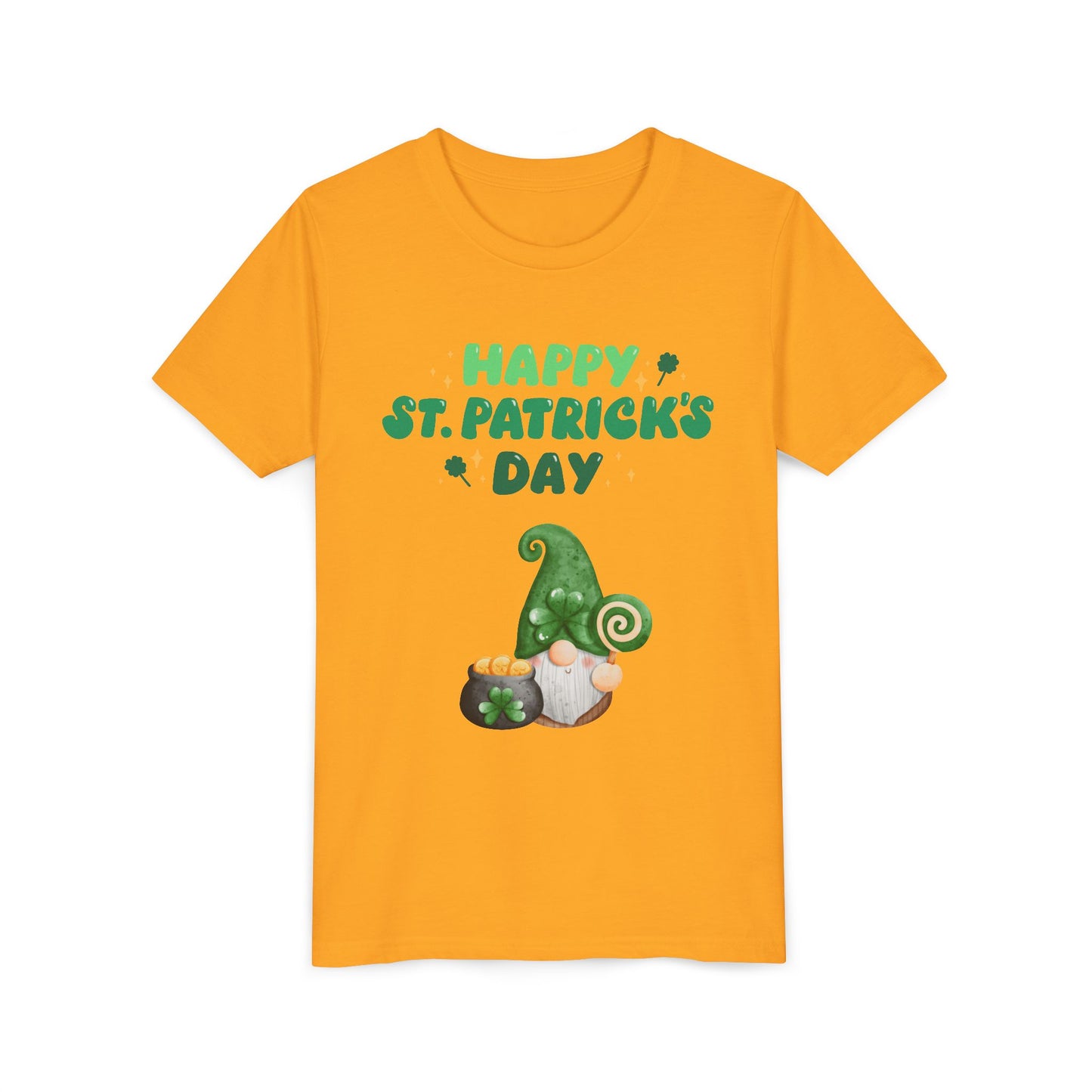 Happy St. Patrick's Day Gnome Youth Tee | Shamrock, Pot of Gold
