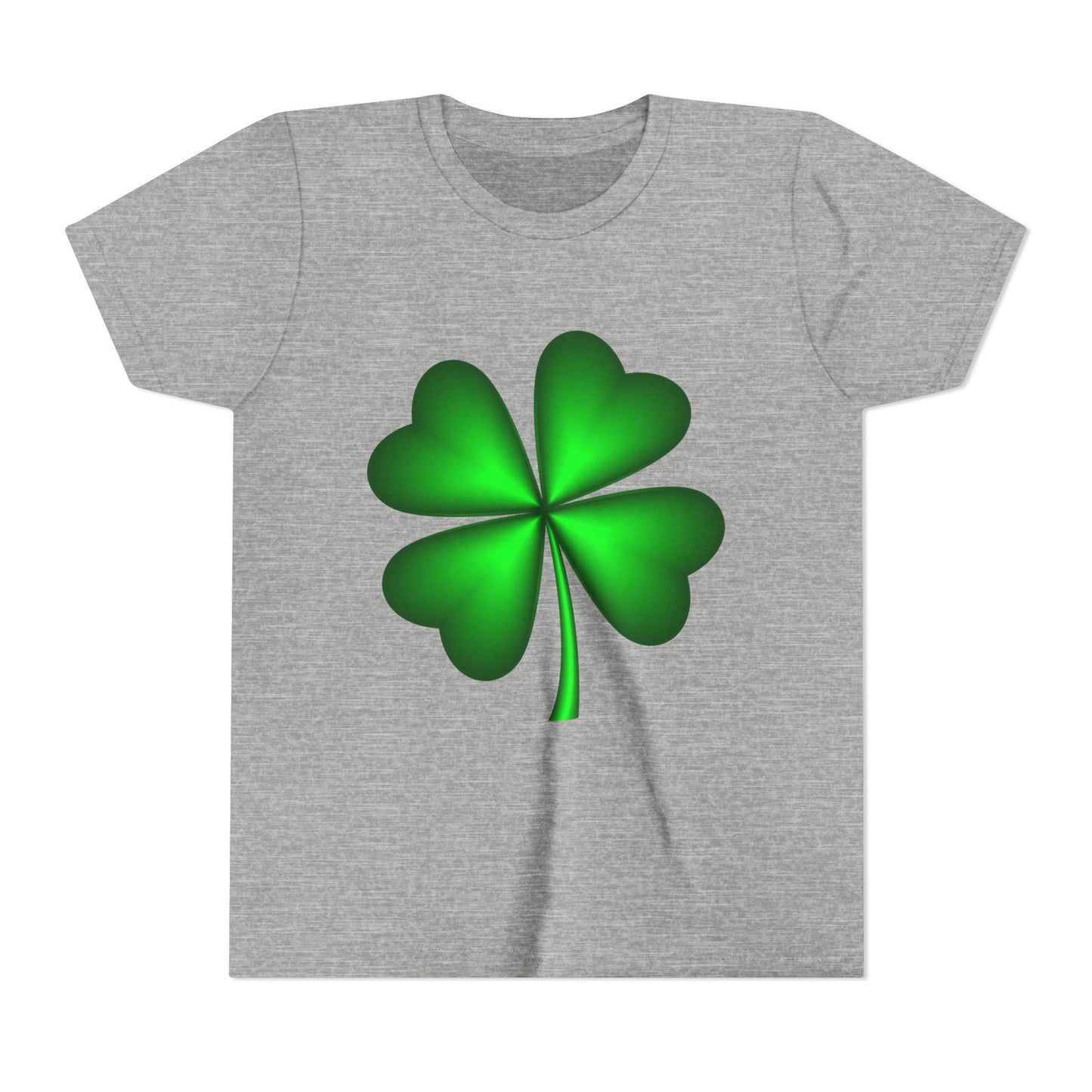 Green Four-Leaf Clover Youth Tee | St. Patrick's Day Shamrock Shirt