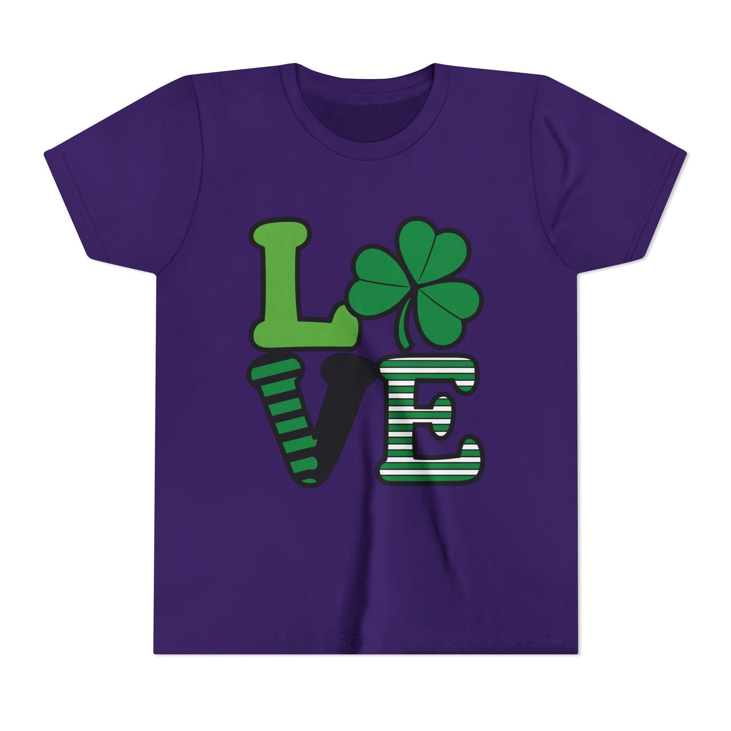 LOVE Shamrock Youth Tee | St. Patrick's Day Clover Graphic
