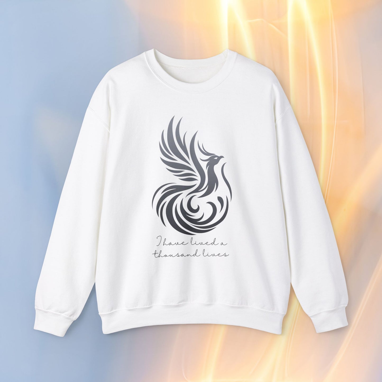 Phoenix Rising Sweatshirt - I Have Lived a Thousand Lives | Inspirational Unisex Sweatshirt - BlackF