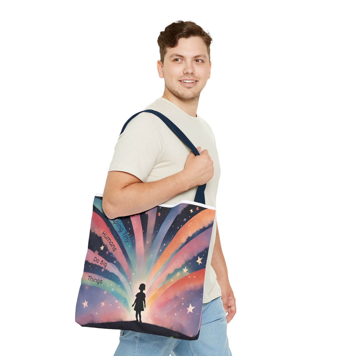 Helping Tiny Humans Do Big Things Tote - Inspiring Kids to Reach for the Stars