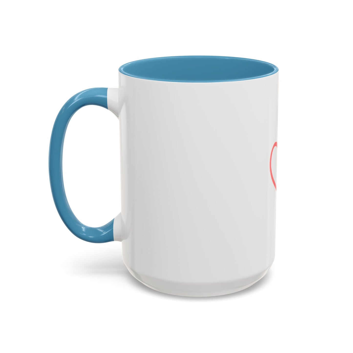 P.S. I Hope You Feel Beautiful Today - Accent Coffee Mug | Inspirational Ceramic Cup with Color Handle (11, 15oz) - Red Heart