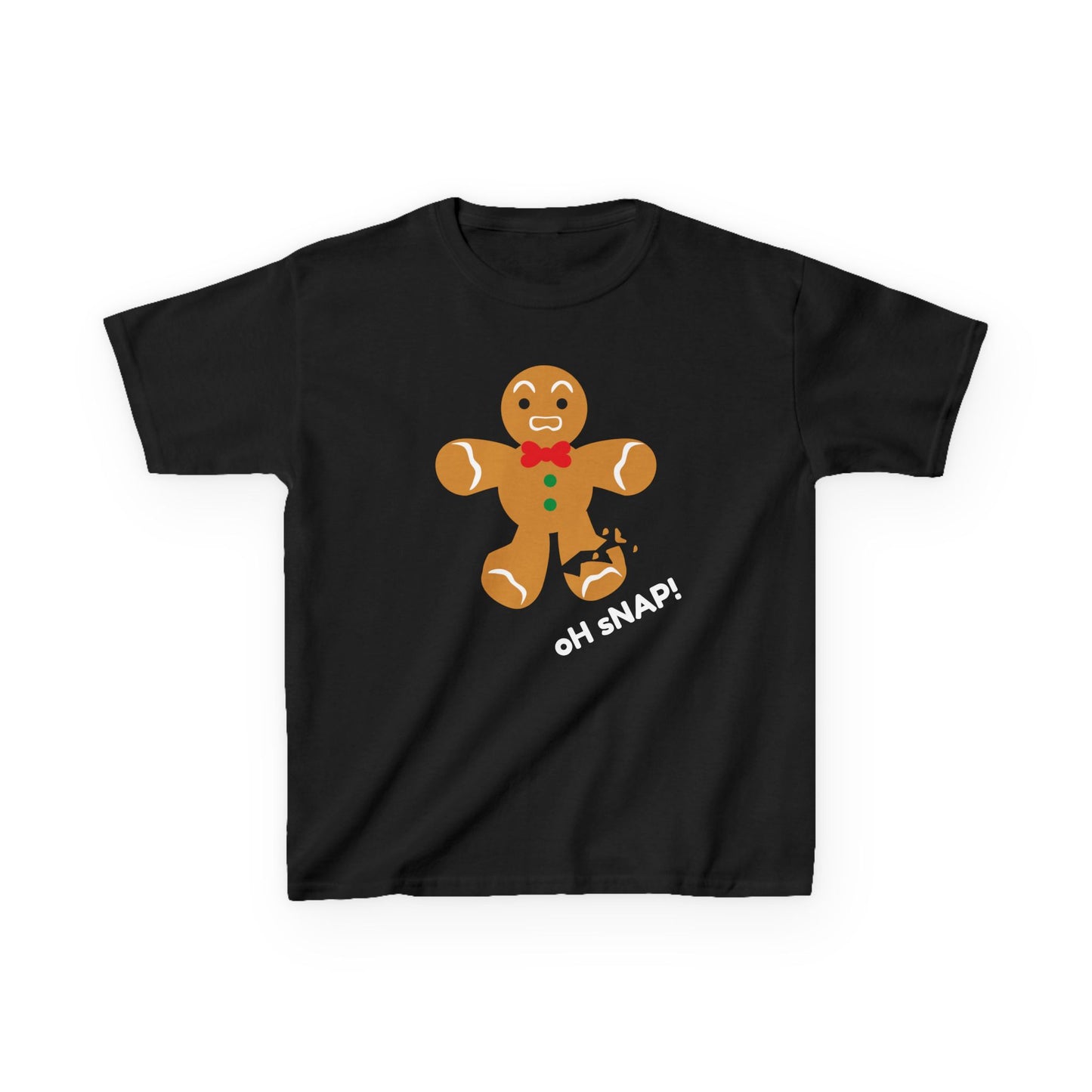 Oh Snap! Broken Gingerbread boy Kids Tee - Funny Holiday Shirt for Christmas and Gingerbread Fans