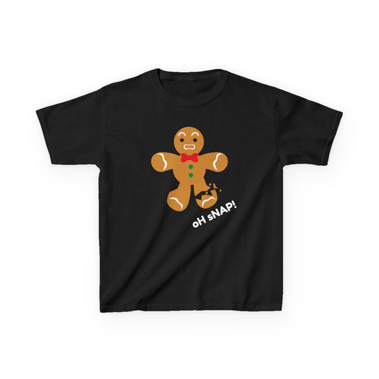Oh Snap! Broken Gingerbread boy Kids Tee - Funny Holiday Shirt for Christmas and Gingerbread Fans