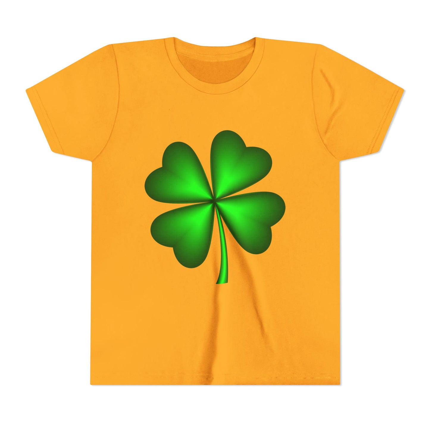 Green Four-Leaf Clover Youth Tee | St. Patrick's Day Shamrock Shirt