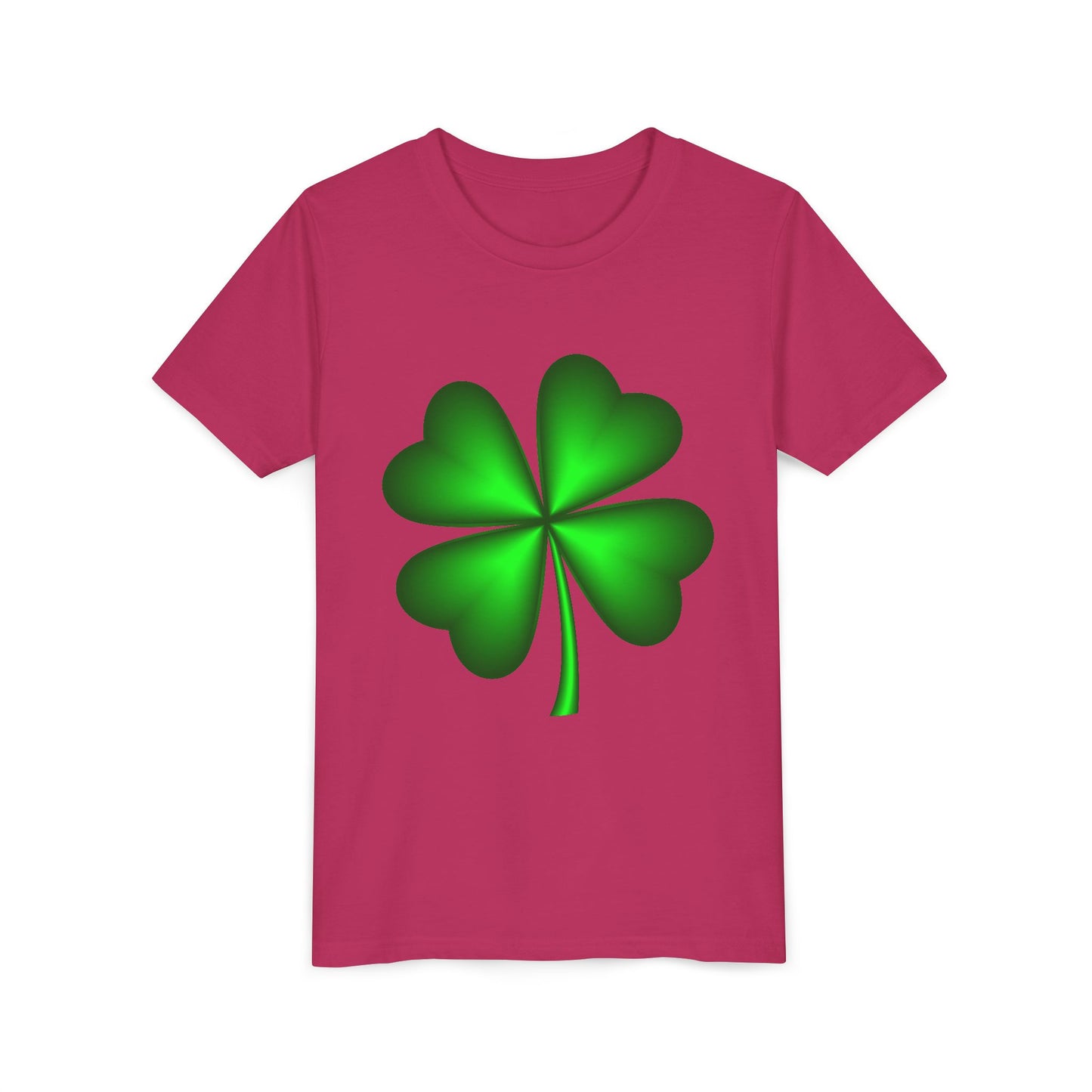 Green Four-Leaf Clover Youth Tee | St. Patrick's Day Shamrock Shirt