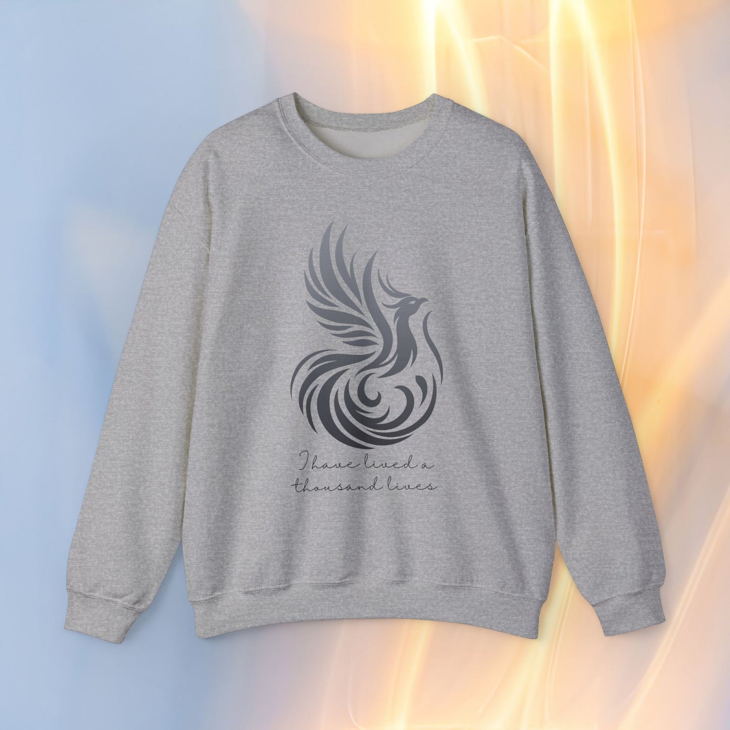 Phoenix Rising Sweatshirt - I Have Lived a Thousand Lives | Inspirational Unisex Sweatshirt - BlackF