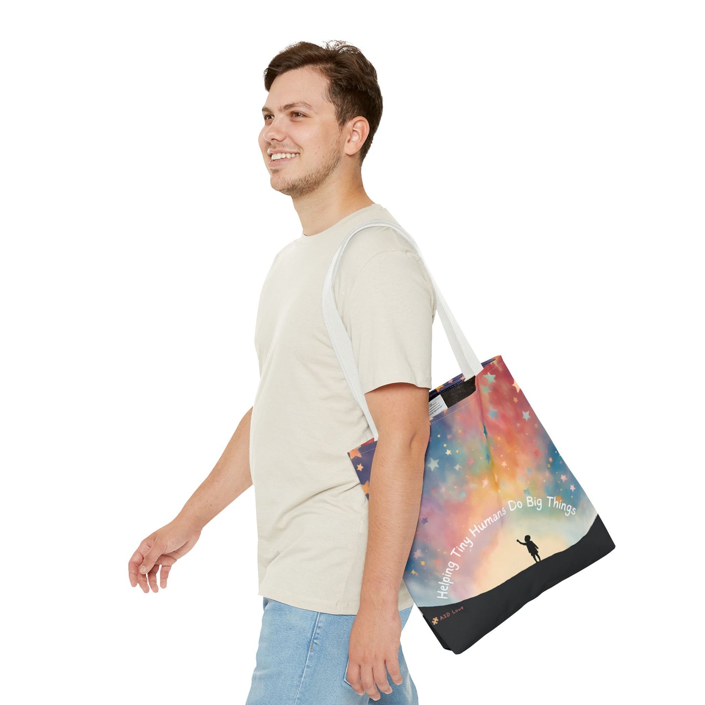 Helping Tiny Humans Do Big Things Tote - Inspiring Kids to Reach for the Stars