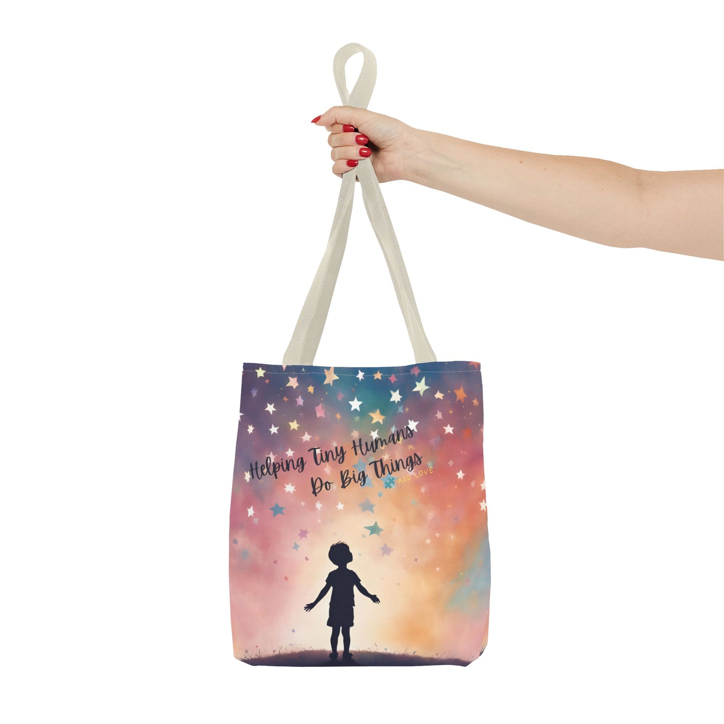 Helping Tiny Humans Do Big Things Tote - Inspiring Kids to Reach for the Stars