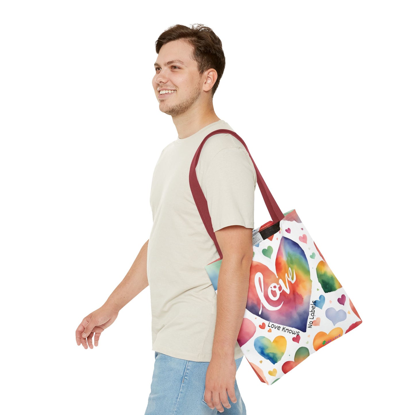 Love Knows No Labels - Hearts, Hearts, Hearts Tote Bag - Embrace Every Difference