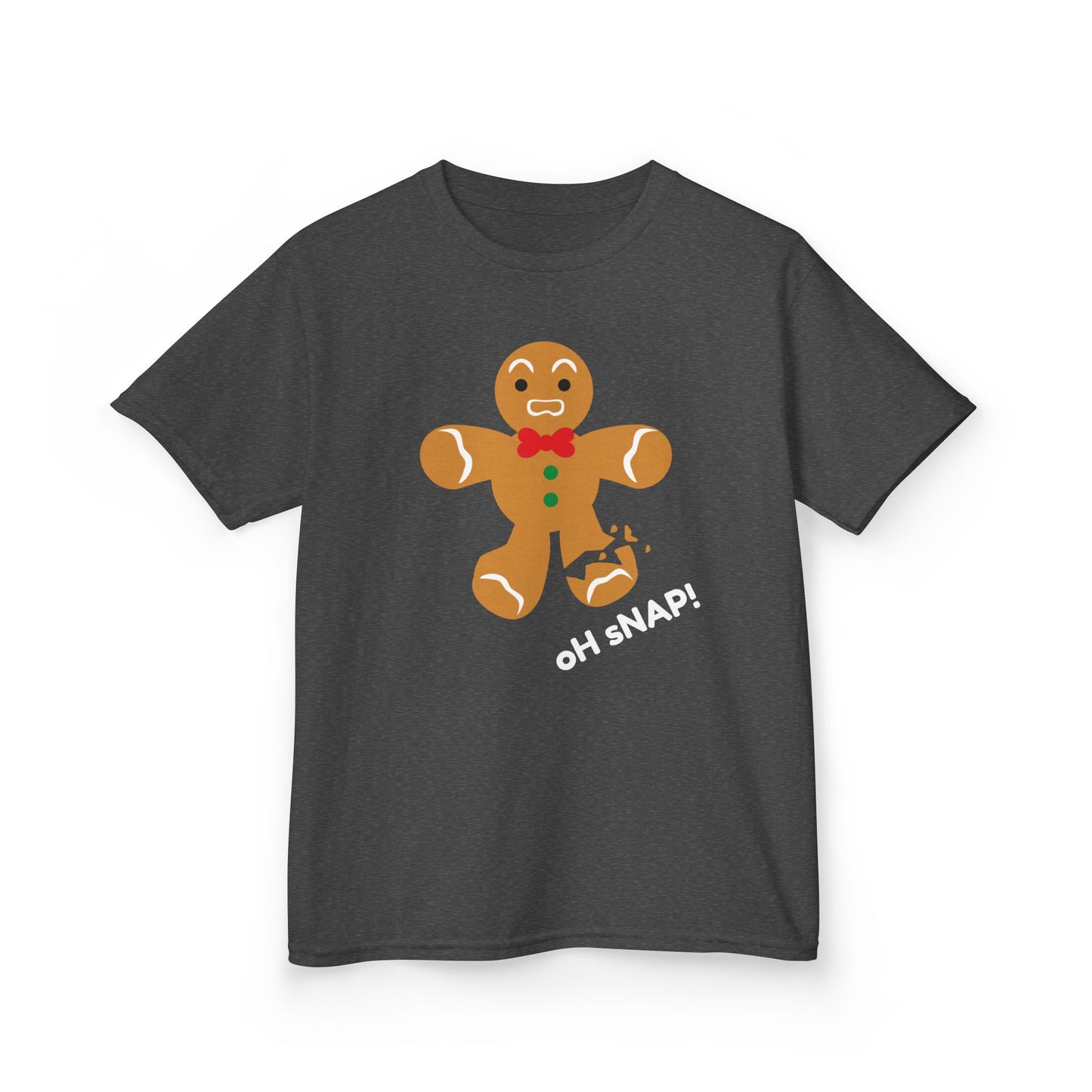 Oh Snap! Broken Gingerbread boy Kids Tee - Funny Holiday Shirt for Christmas and Gingerbread Fans