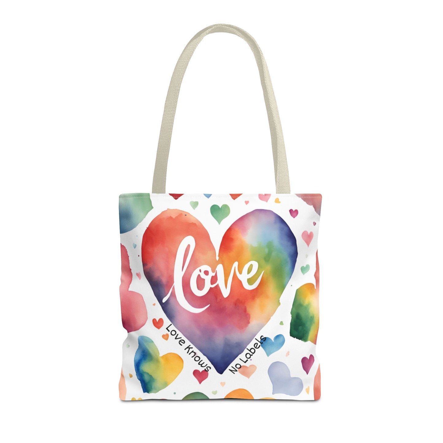 Love Knows No Labels - Hearts, Hearts, Hearts Tote Bag - Embrace Every Difference