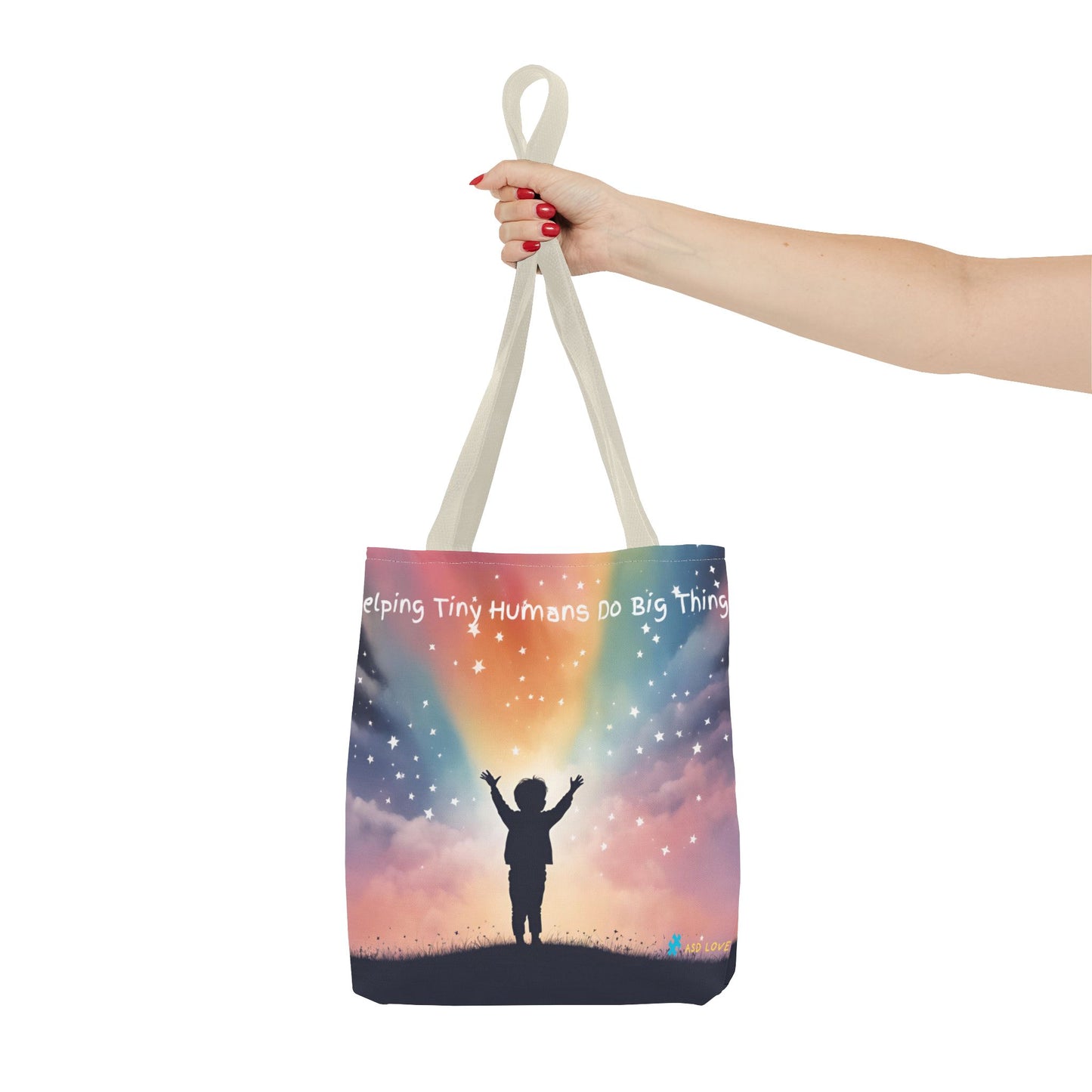 Helping Tiny Humans Do Big Things Tote - Inspiring Kids to Reach for the Stars