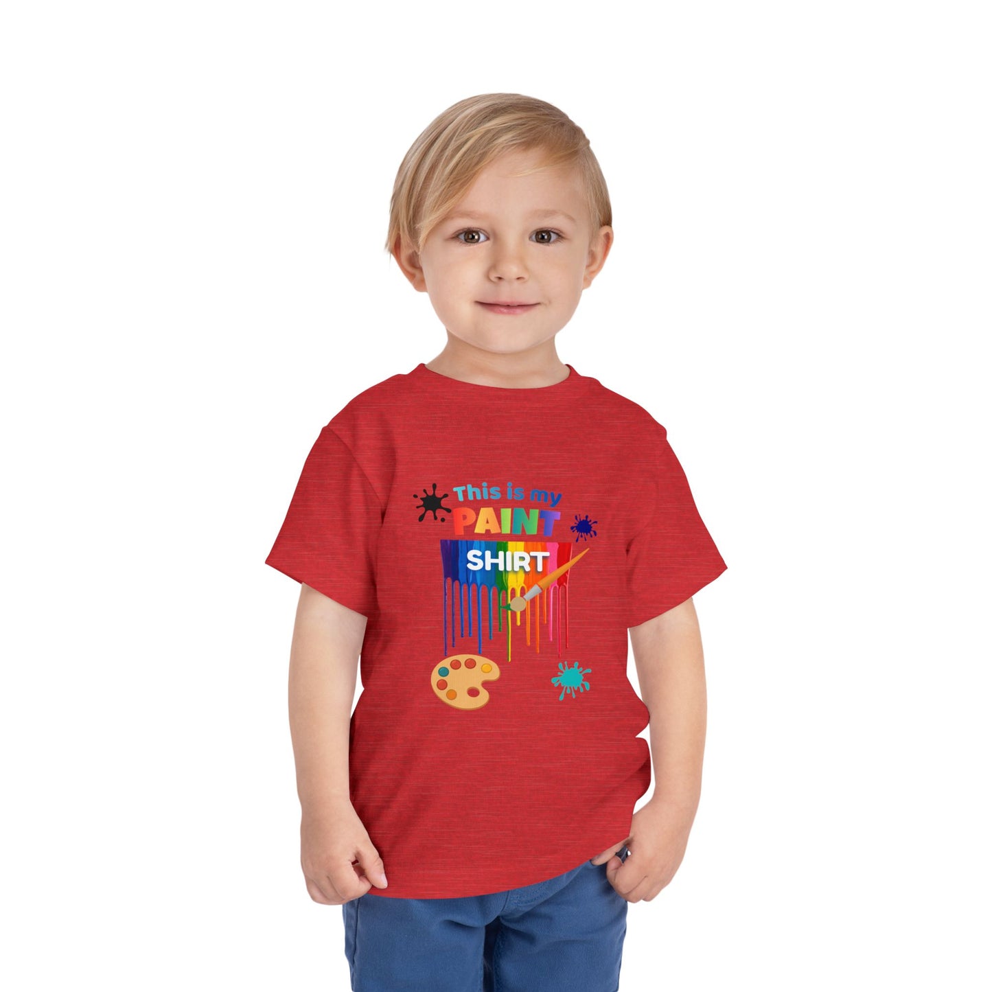 This Is My Paint Shirt Toddler Tee | Colorful Paint Palette Drips, Art Splash Design