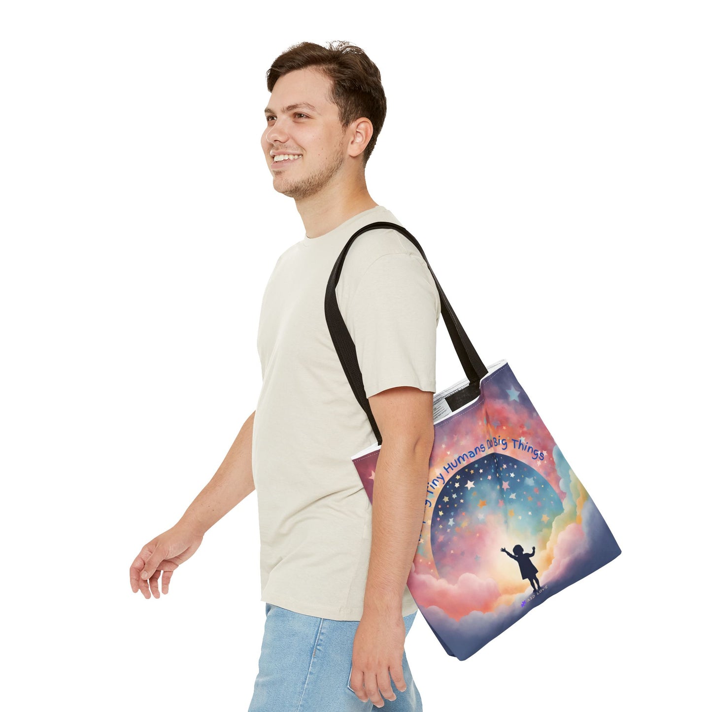 Helping Tiny Humans Do Big Things Tote - Inspiring Kids to Reach for the Stars