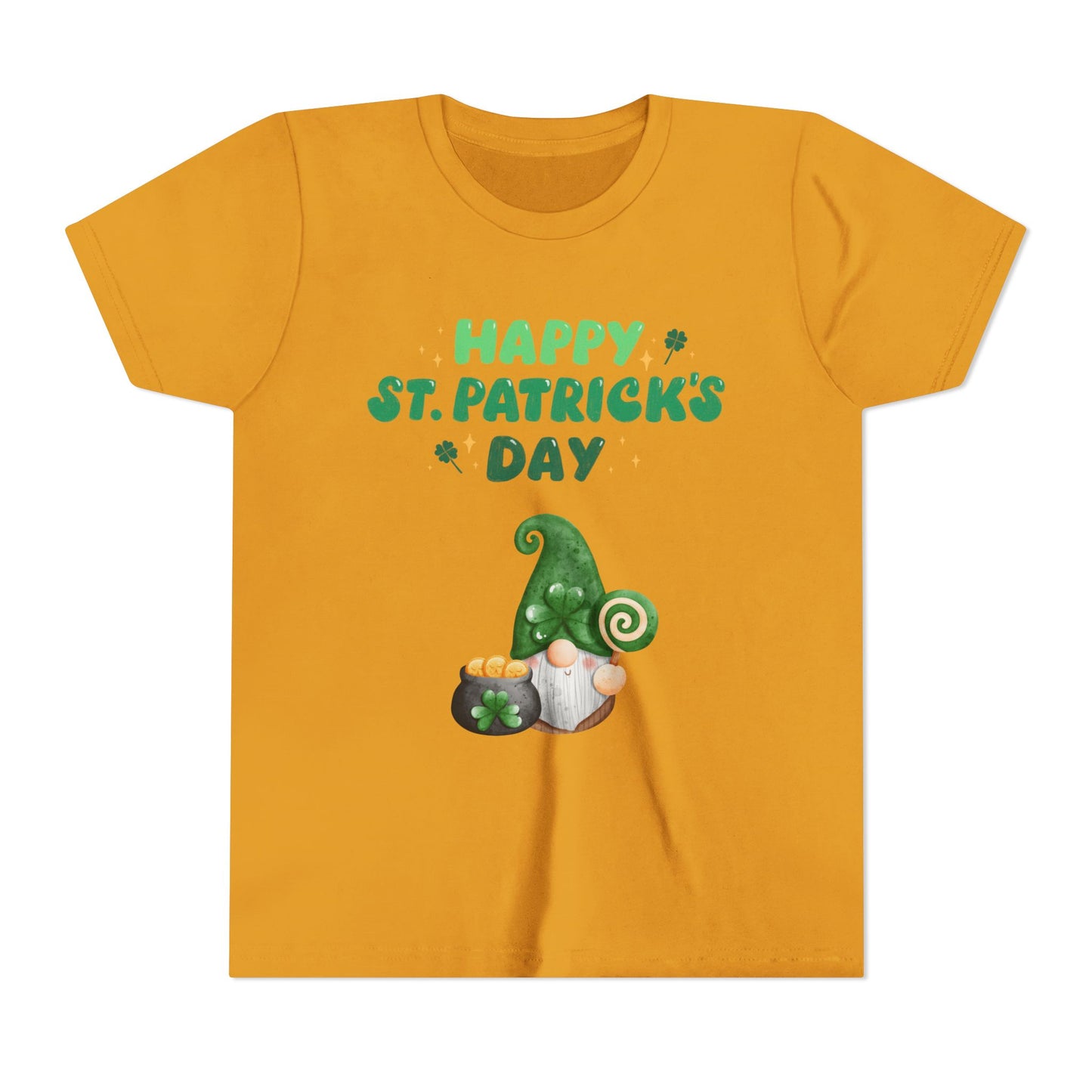 Happy St. Patrick's Day Gnome Youth Tee | Shamrock, Pot of Gold