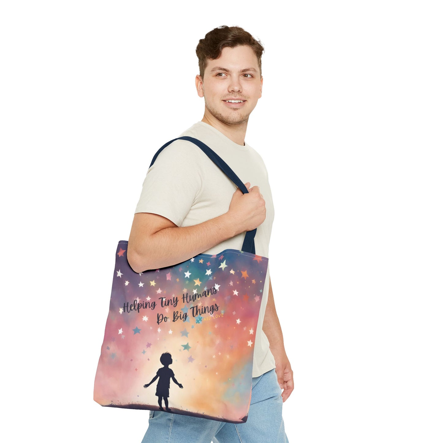 Helping Tiny Humans Do Big Things Tote - Inspiring Kids to Reach for the Stars