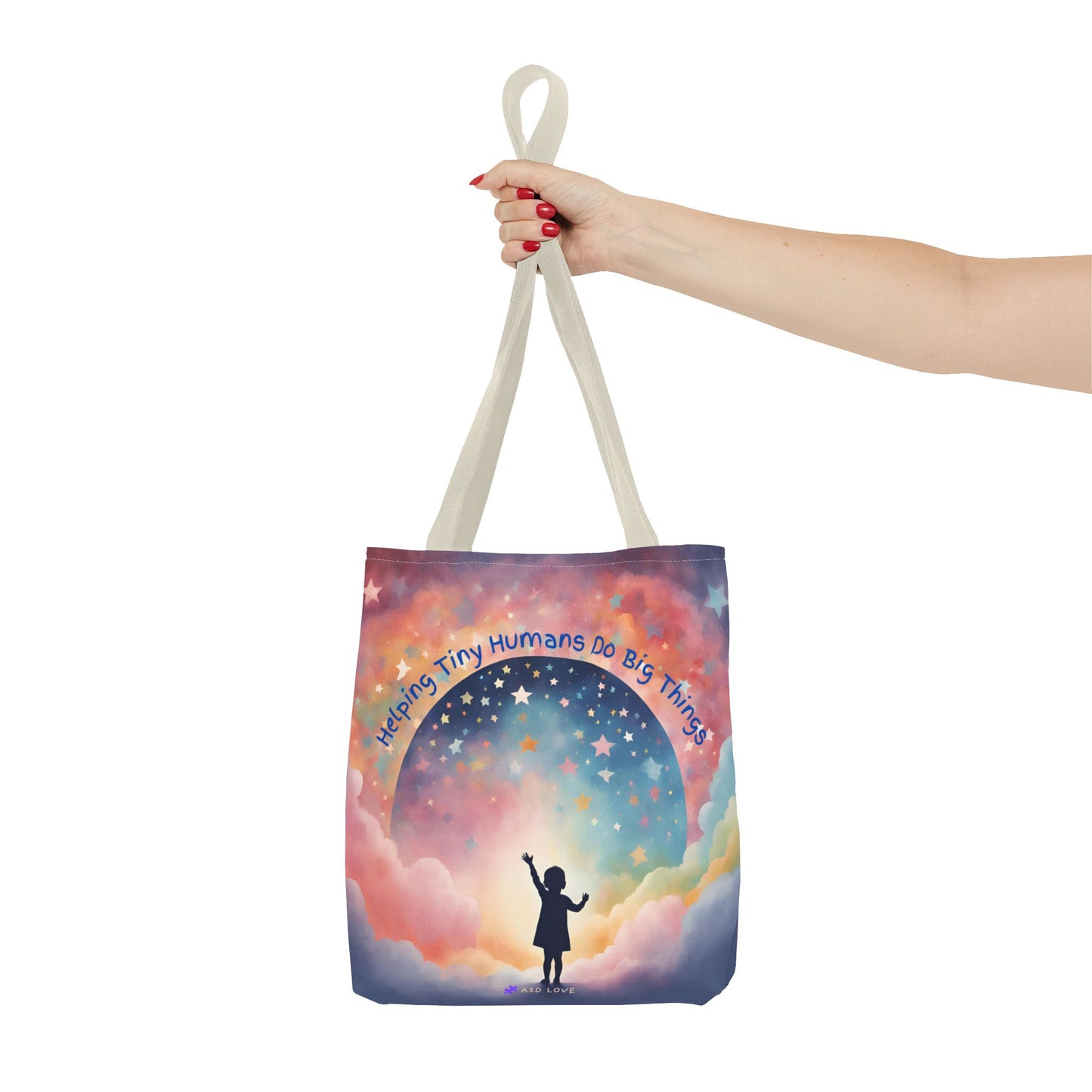 Helping Tiny Humans Do Big Things Tote - Inspiring Kids to Reach for the Stars