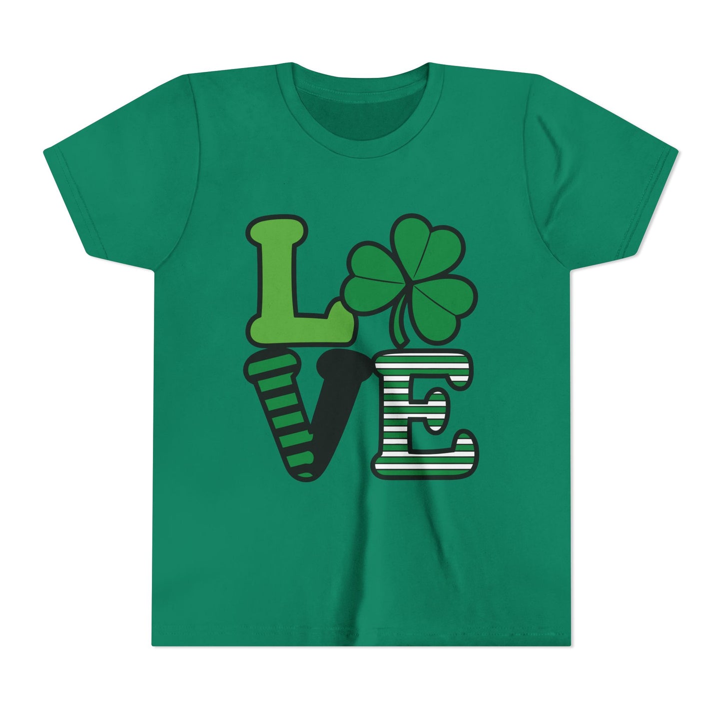 LOVE Shamrock Youth Tee | St. Patrick's Day Clover Graphic