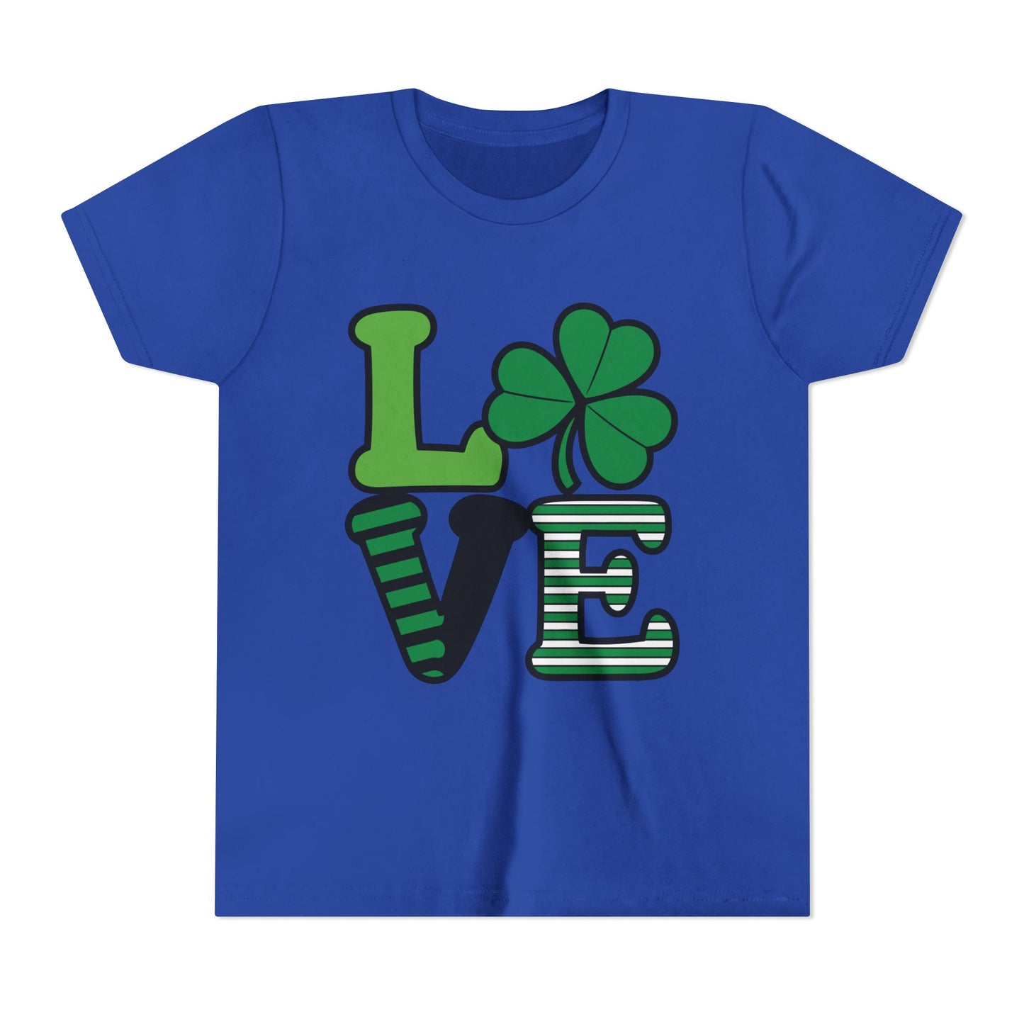 LOVE Shamrock Youth Tee | St. Patrick's Day Clover Graphic